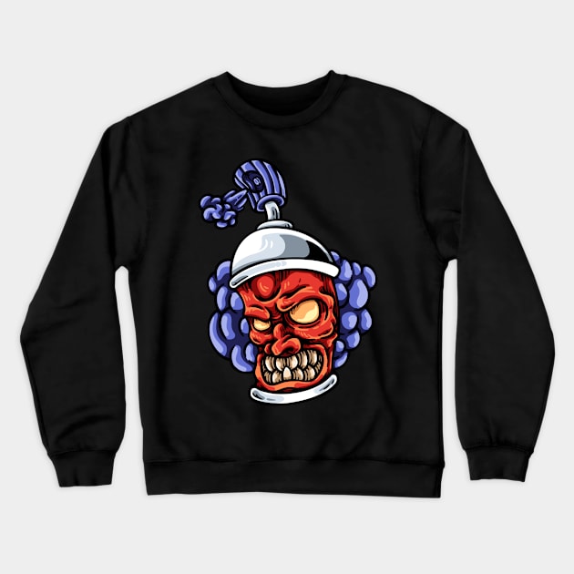 Spray Can Monster Crewneck Sweatshirt by andhiika